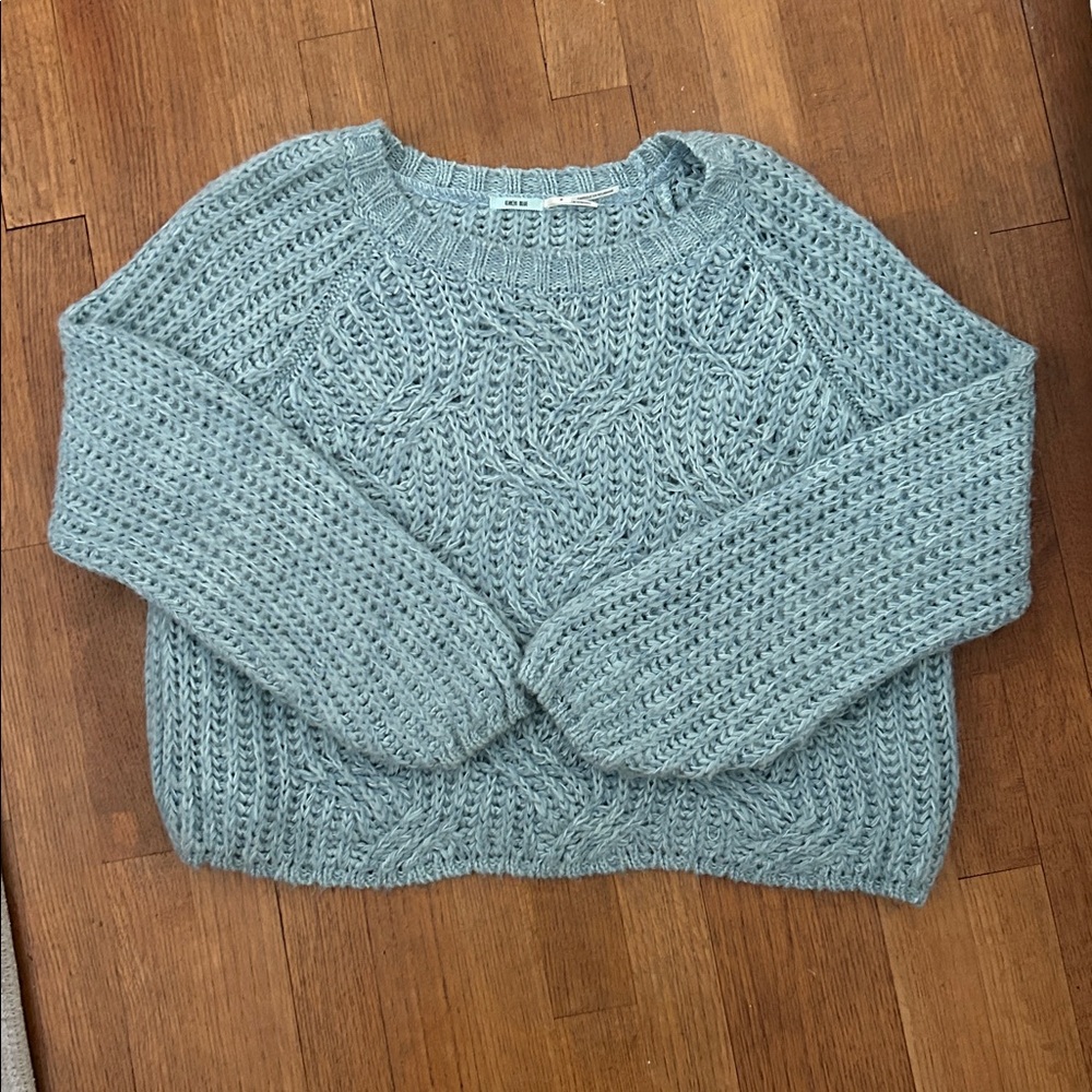 Kimchi Blue Light Blue Knit Crewneck Sweater